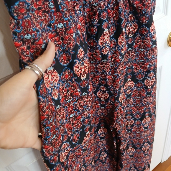 BAND OF GYPSIES CORSET FLORAL SPAGHETTI STRAPS JUMPSUIT WITH POCKETS SIZE L - Picture 5 of 9